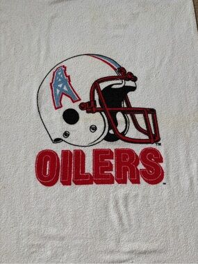 Houston Oilers Vintage Helmet Graphic Towel - White with Red & Blue
